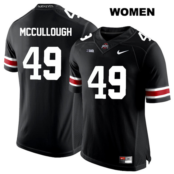 Ohio State Buckeyes Women's Liam McCullough #49 White Number Black Authentic Nike College NCAA Stitched Football Jersey TM19S53BS